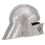 Casa si Gradina - Decoratiuni - Decoratiuni petrecere - Masti si costume carnaval - Coif cavaler medieval antichizat jocuri pe roluri argintiu otel - Infinity.ro