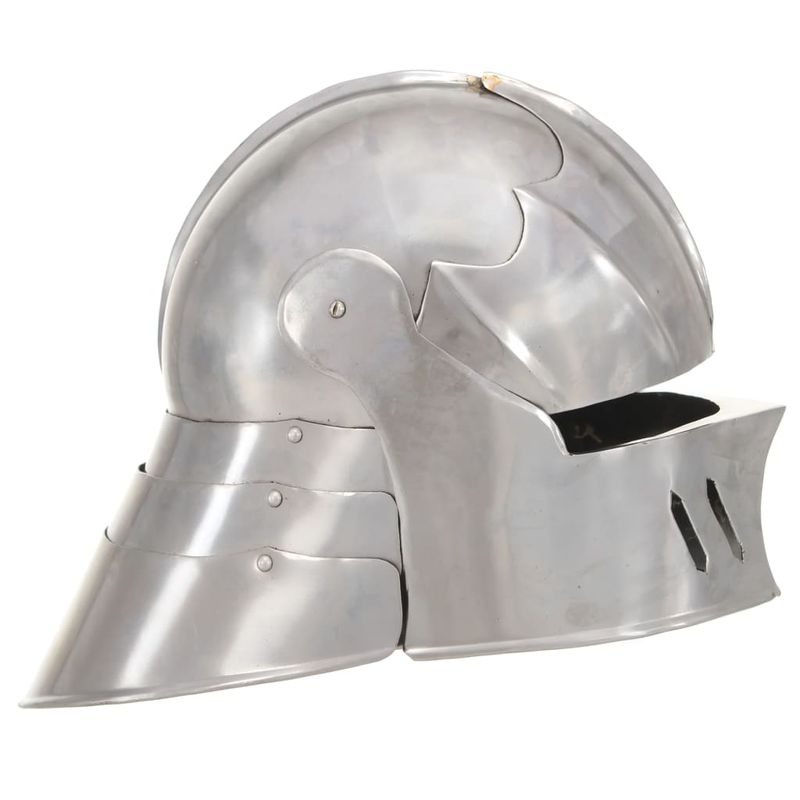 Casa si Gradina - Decoratiuni - Decoratiuni petrecere - Masti si costume carnaval - Coif cavaler medieval antichizat jocuri pe roluri argintiu otel - Infinity.ro