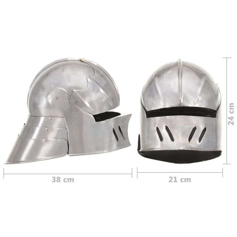 Casa si Gradina - Decoratiuni - Decoratiuni petrecere - Masti si costume carnaval - Coif cavaler medieval antichizat jocuri pe roluri argintiu otel - Infinity.ro