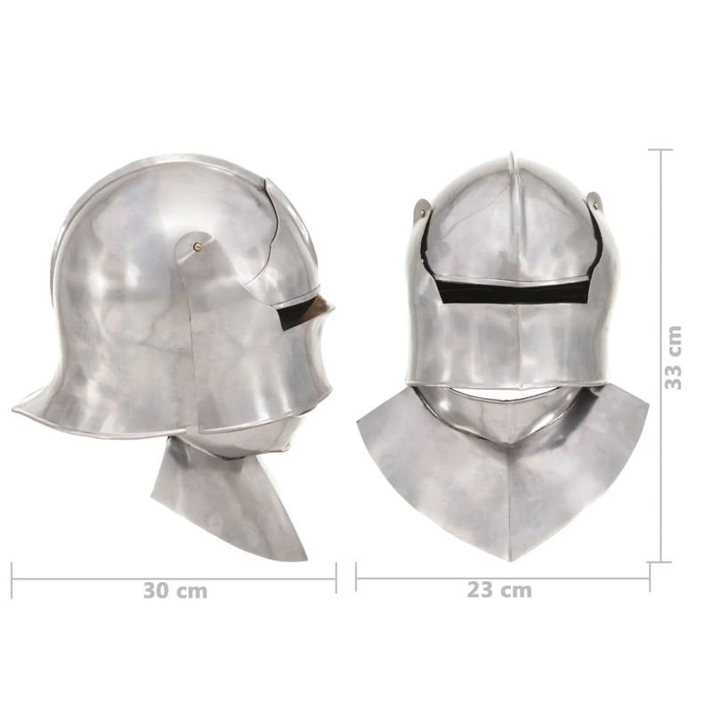 Casa si Gradina - Decoratiuni - Decoratiuni petrecere - Masti si costume carnaval - Coif cavaler medieval antic, jocuri de rol, argintiu, otel, model 31 - Infinity.ro