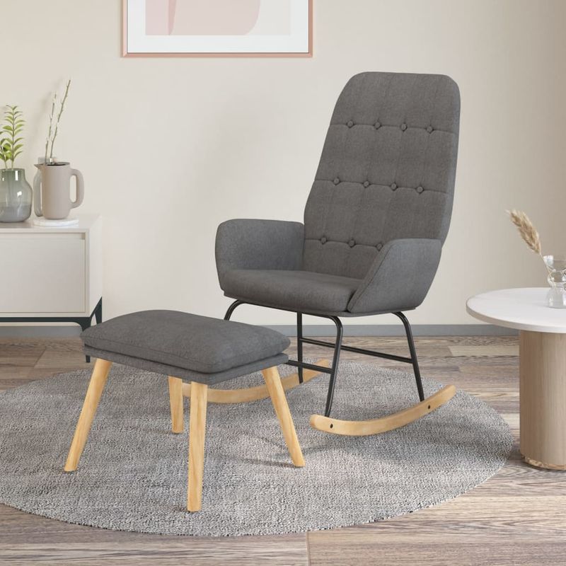 Casa si Gradina - Gradina si terasa - Balansoare si hamace - Balansoare - Scaun balansoar cu taburet, gri deschis, textil - Infinity.ro