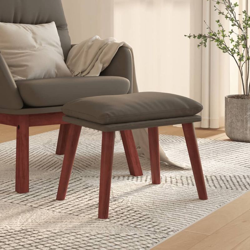 Casa si Gradina - Mobilier - Scaune si fotolii - Tabureti - Taburet, 45x29,5x35 cm, piele ecologica, model picior din lemn - Infinity.ro