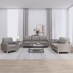 Casa si Gradina - Mobilier - Seturi de mobilier - Seturi living - Set de canapea cu perne, 3 piese, gri taupe, material textil - Infinity.ro