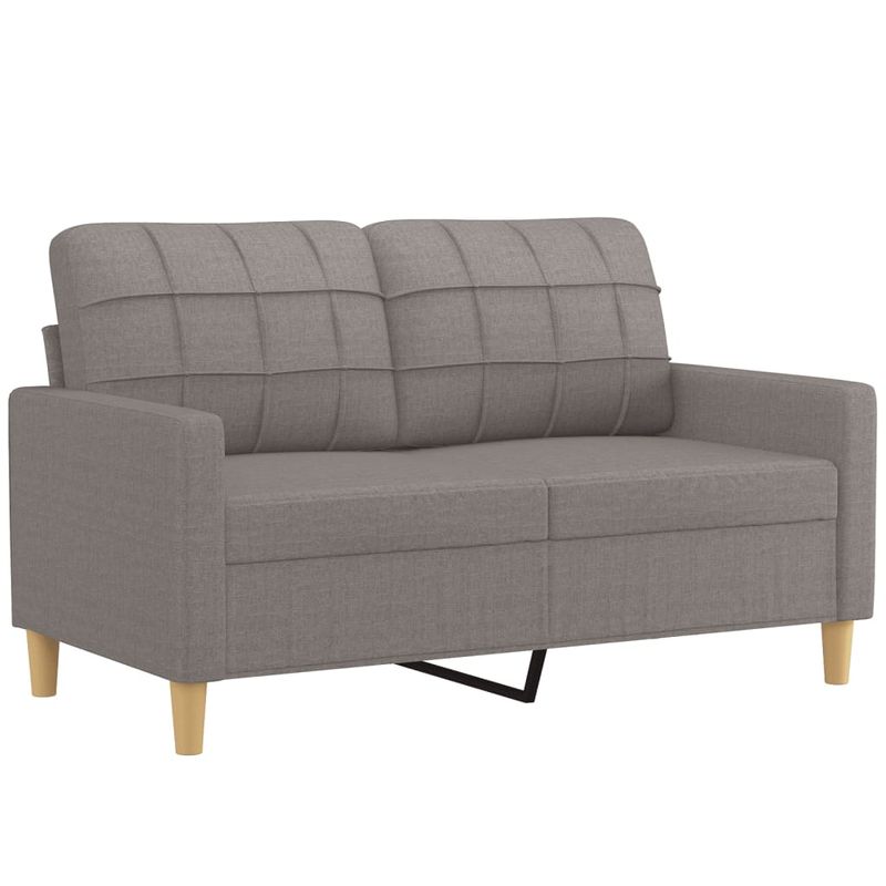 Casa si Gradina - Mobilier - Seturi de mobilier - Seturi living - Set de canapea cu perne, 3 piese, gri taupe, material textil - Infinity.ro
