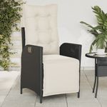 Casa si Gradina - Gradina si terasa - Mobilier exterior - Scaune si sezlonguri gradina - Scaun de gradina rabatabil cu suport picioare, negru, poliratan - Infinity.ro