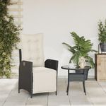Casa si Gradina - Gradina si terasa - Mobilier exterior - Scaune si sezlonguri gradina - Scaun de gradina rabatabil cu suport picioare, negru, poliratan - Infinity.ro