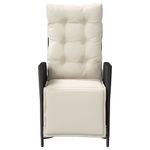 Casa si Gradina - Gradina si terasa - Mobilier exterior - Scaune si sezlonguri gradina - Scaun de gradina rabatabil cu suport picioare, negru, poliratan - Infinity.ro