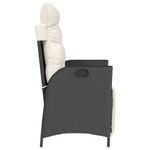 Casa si Gradina - Gradina si terasa - Mobilier exterior - Scaune si sezlonguri gradina - Scaun de gradina rabatabil cu suport picioare, negru, poliratan - Infinity.ro