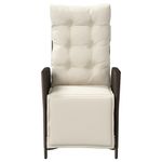 Casa si Gradina - Gradina si terasa - Mobilier exterior - Scaune si sezlonguri gradina - Scaun de gradina rabatabil cu suport picioare, maro, poliratan - Infinity.ro