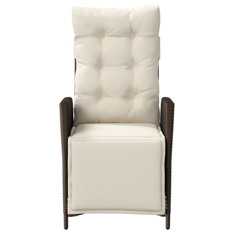 Casa si Gradina - Gradina si terasa - Mobilier exterior - Scaune si sezlonguri gradina - Scaun de gradina rabatabil cu suport picioare, maro, poliratan - Infinity.ro