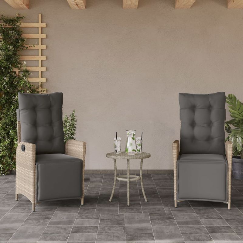 Casa si Gradina - Gradina si terasa - Mobilier exterior - Scaune si sezlonguri gradina - Scaun de gradina rabarabil cu suport picioare,2 buc., poliratan - Infinity.ro