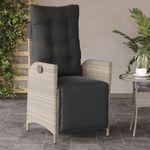 Casa si Gradina - Gradina si terasa - Mobilier exterior - Scaune si sezlonguri gradina - Scaun de gradina rabarabil cu suport picioare,2 buc., poliratan - Infinity.ro