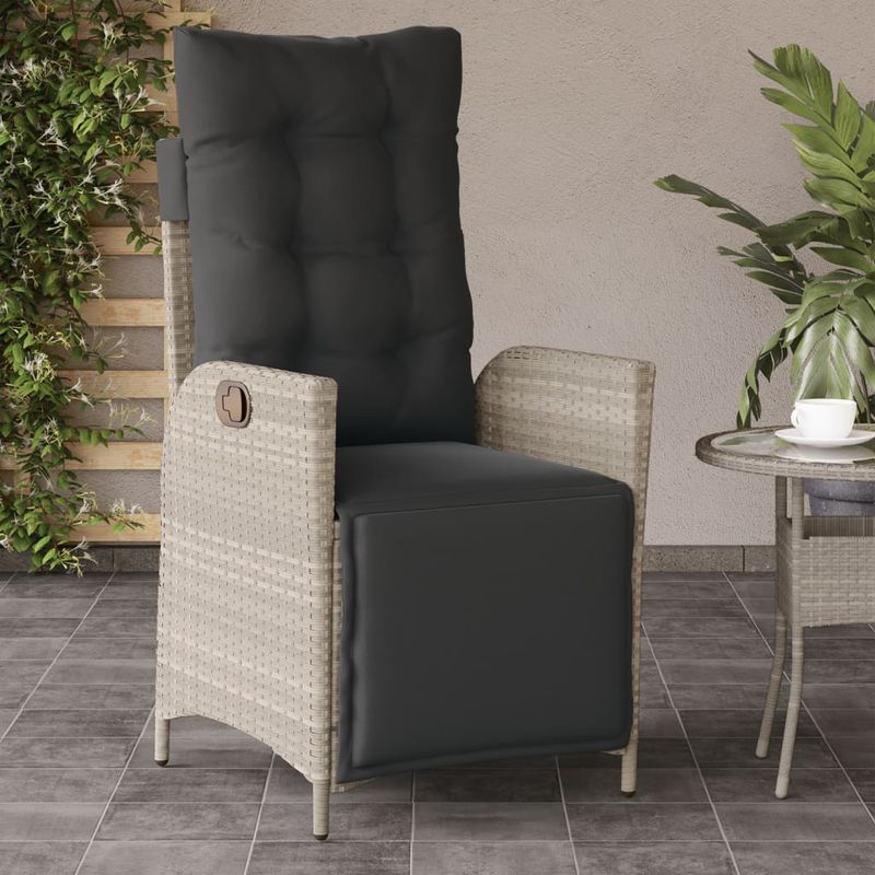 Casa si Gradina - Gradina si terasa - Mobilier exterior - Scaune si sezlonguri gradina - Scaun de gradina rabarabil cu suport picioare,2 buc., poliratan - Infinity.ro
