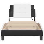 Casa si Gradina - Mobilier - Paturi si accesorii - Paturi - Cadru de pat cu lumini LED negru/alb 90x190 cm piele ecologica - Infinity.ro