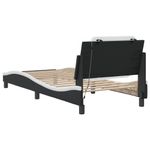 Casa si Gradina - Mobilier - Paturi si accesorii - Paturi - Cadru de pat cu lumini LED negru/alb 90x190 cm piele ecologica - Infinity.ro