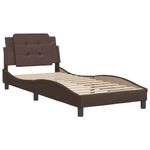 Casa si Gradina - Mobilier - Paturi si accesorii - Paturi - Cadru de pat cu tablie, maro, 90x200 cm, piele ecologica - Infinity.ro