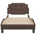 Casa si Gradina - Mobilier - Paturi si accesorii - Paturi - Cadru de pat cu tablie, maro, 90x200 cm, piele ecologica - Infinity.ro