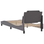 Casa si Gradina - Mobilier - Paturi si accesorii - Paturi - Cadru de pat cu tablie, gri, 100x200 cm, piele ecologica - Infinity.ro