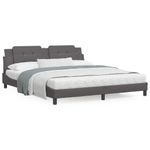 Casa si Gradina - Mobilier - Paturi si accesorii - Paturi - Cadru de pat cu tablie, gri, 180x200 cm, piele ecologica - Infinity.ro