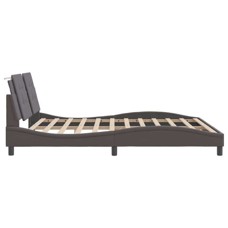 Casa si Gradina - Mobilier - Paturi si accesorii - Paturi - Cadru de pat cu tablie, gri, 180x200 cm, piele ecologica - Infinity.ro