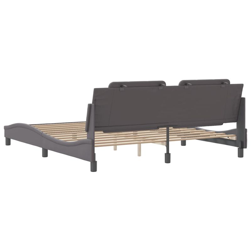 Casa si Gradina - Mobilier - Paturi si accesorii - Paturi - Cadru de pat cu tablie, gri, 180x200 cm, piele ecologica - Infinity.ro