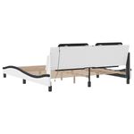 Casa si Gradina - Mobilier - Paturi si accesorii - Paturi - Cadru de pat cu LED, alb si negru, 180x200 cm, piele ecologica - Infinity.ro