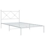 Casa si Gradina - Mobilier - Paturi si accesorii - Paturi - Cadru de pat din metal cu tablie, alb, 107x203 cm - Infinity.ro
