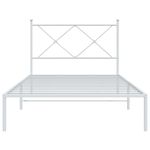 Casa si Gradina - Mobilier - Paturi si accesorii - Paturi - Cadru de pat din metal cu tablie, alb, 107x203 cm - Infinity.ro