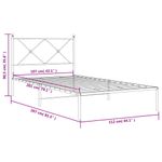 Casa si Gradina - Mobilier - Paturi si accesorii - Paturi - Cadru de pat din metal cu tablie, alb, 107x203 cm - Infinity.ro