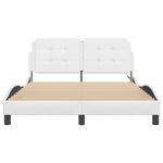 Casa si Gradina - Mobilier - Paturi si accesorii - Paturi - Cadru de pat cu lumini LED, alb, 140x200 cm, piele ecologica - Infinity.ro