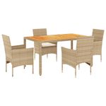 Casa si Gradina - Gradina si terasa - Mobilier exterior - Seturi mobila gradina - Set mobilier gradina cu perne 5 piese bej poliratan/lemn acacia - Infinity.ro