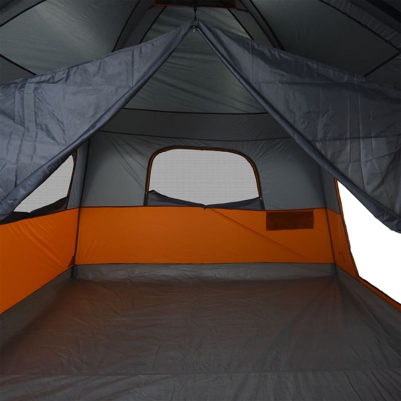 Sport si Outdoor - Camping - Corturi camping - Cort de camping pentru 10 persoane, gri/portocaliu, impermeabil - Infinity.ro