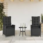 Casa si Gradina - Gradina si terasa - Mobilier exterior - Scaune si sezlonguri gradina - Scaun de gradina rabatabil cu suport picioare,2 buc., poliratan - Infinity.ro