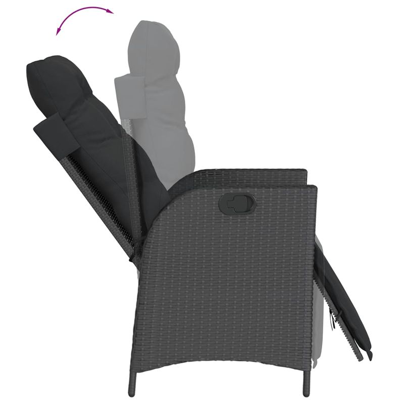 Casa si Gradina - Gradina si terasa - Mobilier exterior - Scaune si sezlonguri gradina - Scaun de gradina rabatabil cu suport picioare,2 buc., poliratan - Infinity.ro
