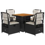 Casa si Gradina - Gradina si terasa - Mobilier exterior - Seturi mobila gradina - Set mobilier de gradina cu perne, 5 piese, negru, poliratan - Infinity.ro