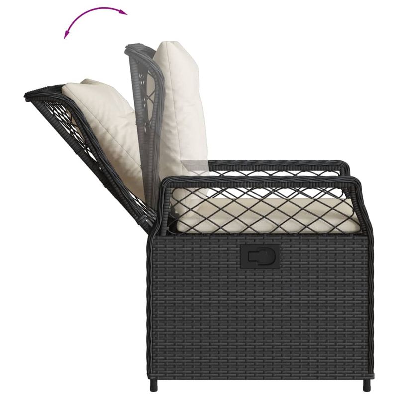Casa si Gradina - Gradina si terasa - Mobilier exterior - Seturi mobila gradina - Set mobilier de gradina cu perne, 5 piese, negru, poliratan - Infinity.ro