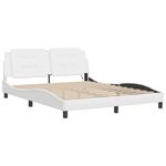 Casa si Gradina - Mobilier - Paturi si accesorii - Paturi - Cadru de pat cu lumini LED, alb, 160x200 cm, piele ecologica - Infinity.ro