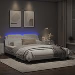 Casa si Gradina - Mobilier - Paturi si accesorii - Paturi - Cadru de pat cu lumini LED, alb, 160x200 cm, piele ecologica - Infinity.ro