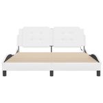 Casa si Gradina - Mobilier - Paturi si accesorii - Paturi - Cadru de pat cu lumini LED, alb, 160x200 cm, piele ecologica - Infinity.ro