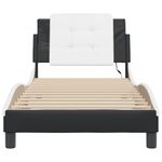 Casa si Gradina - Mobilier - Paturi si accesorii - Paturi - Cadru de pat cu LED, negru si alb, 100x200 cm, piele ecologica - Infinity.ro