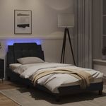 Casa si Gradina - Mobilier - Paturi si accesorii - Paturi - Cadru de pat cu lumini LED, negru, 90x200 cm, piele ecologica - Infinity.ro