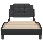 Casa si Gradina - Mobilier - Paturi si accesorii - Paturi - Cadru de pat cu lumini LED, negru, 90x200 cm, piele ecologica - Infinity.ro