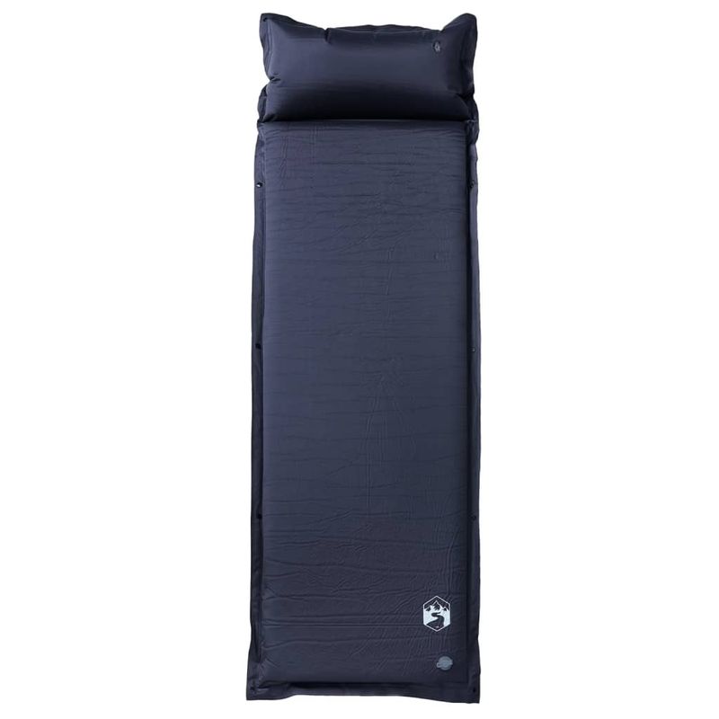 Sport si Outdoor - Camping - Saltele si accesorii pentru somn - Saltele camping - Saltea de camping auto-gonflabila, cu perna integrata, gri - Infinity.ro