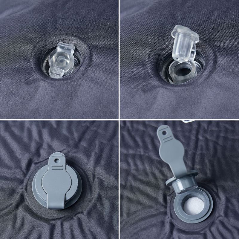 Sport si Outdoor - Camping - Saltele si accesorii pentru somn - Saltele camping - Saltea de camping auto-gonflabila, cu perna integrata, gri - Infinity.ro