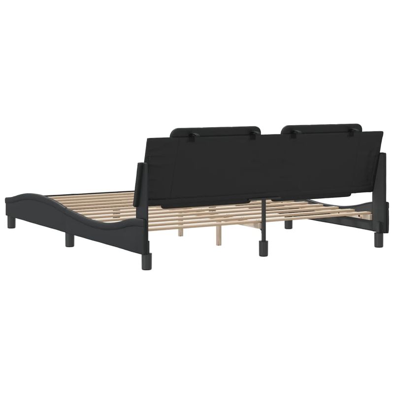 Casa si Gradina - Mobilier - Paturi si accesorii - Paturi - Cadru de pat cu tablie, negru, 180x200 cm, piele ecologica - Infinity.ro