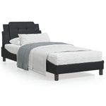 Casa si Gradina - Mobilier - Paturi si accesorii - Paturi - Cadru de pat cu lumini LED, negru, 100x200 cm, piele ecologica - Infinity.ro