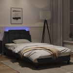 Casa si Gradina - Mobilier - Paturi si accesorii - Paturi - Cadru de pat cu lumini LED, negru, 100x200 cm, piele ecologica - Infinity.ro