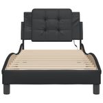 Casa si Gradina - Mobilier - Paturi si accesorii - Paturi - Cadru de pat cu lumini LED, negru, 100x200 cm, piele ecologica - Infinity.ro
