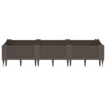 Casa si Gradina - Gradinarit si plante - Plante si ghivece - Ghivece si suporturi - Jardiniera de gradina cu tarusi, maro, 125x40x28,5 cm, PP - Infinity.ro