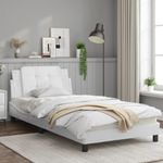 Casa si Gradina - Mobilier - Paturi si accesorii - Paturi - Cadru de pat cu tablie, alb, 100x200 cm, piele ecologica - Infinity.ro